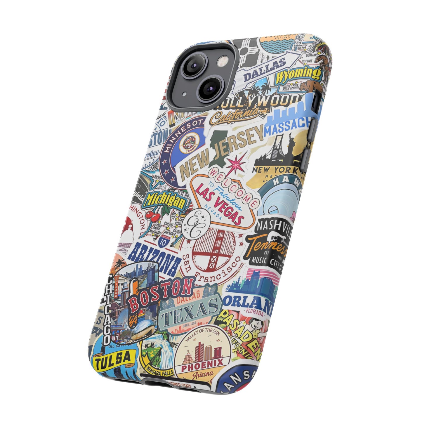 USA Travel Stickers Tough Phone Case