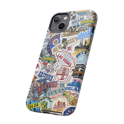 USA Travel Stickers Tough Phone Case