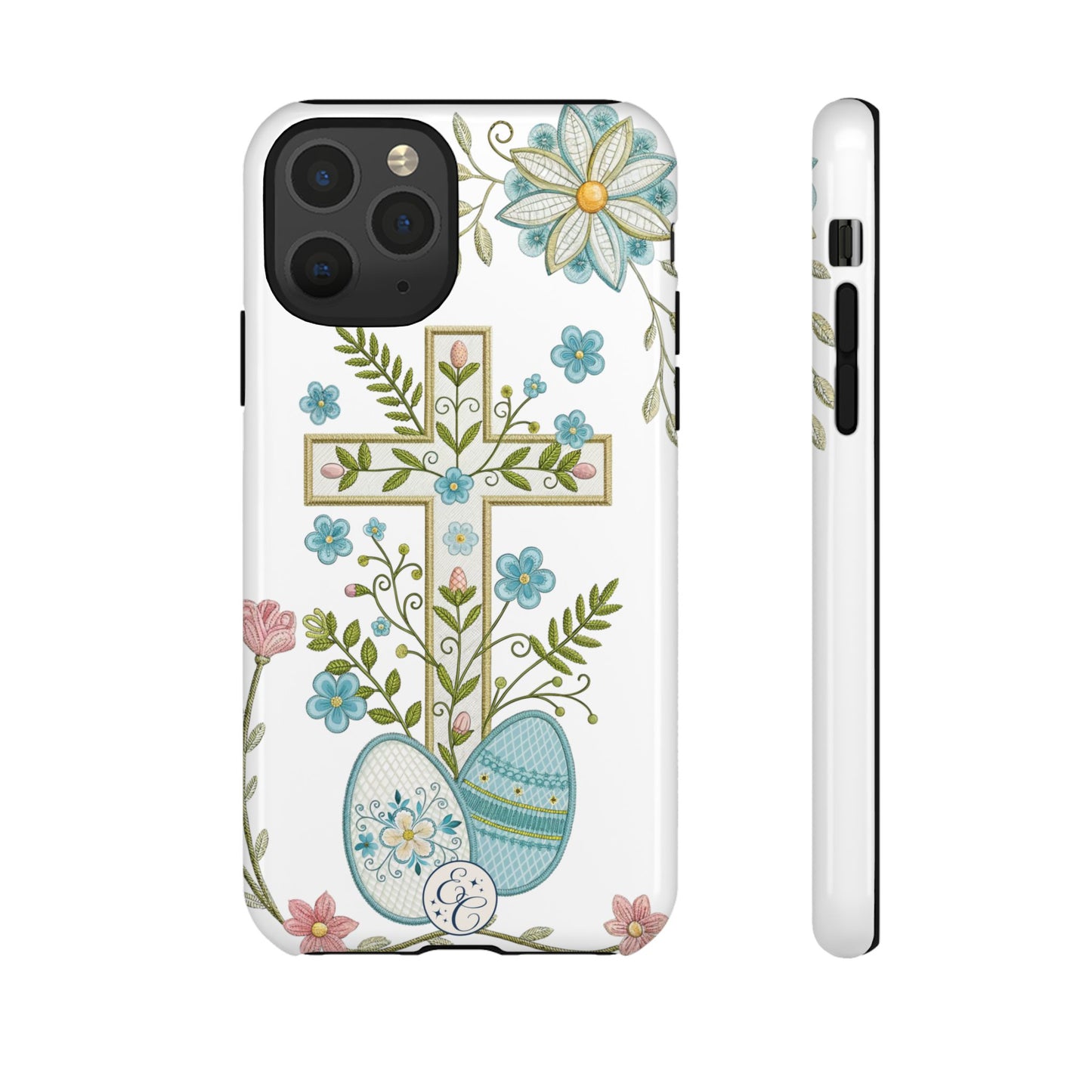Vintage Easter Floral Cross Tough Phone Case