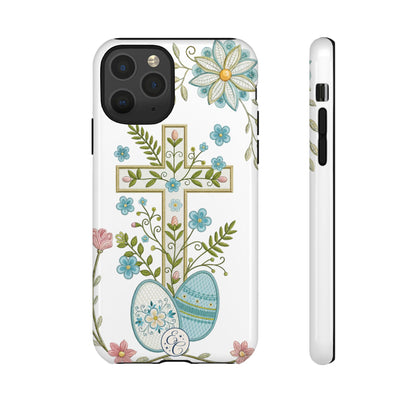 Vintage Easter Floral Cross Tough Phone Case