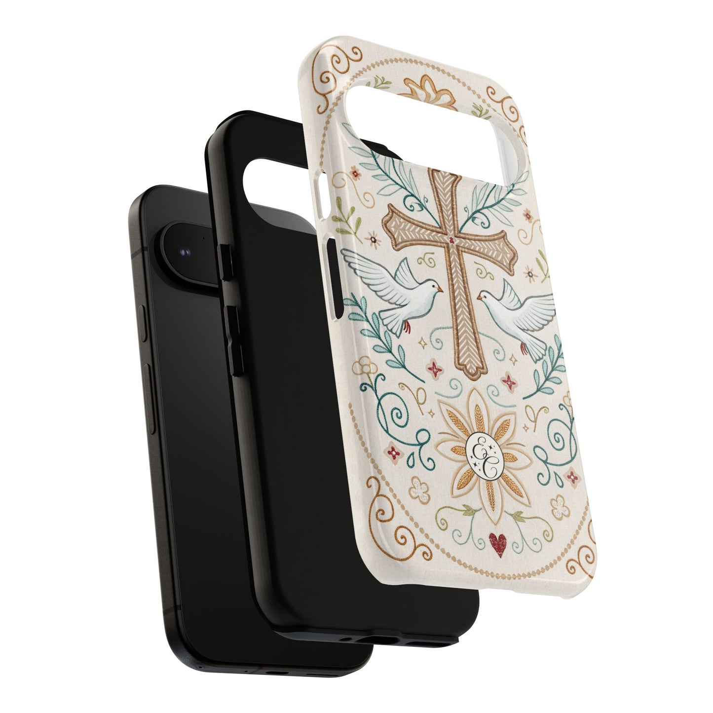 Christian Cross and Doves Tough Phone Case