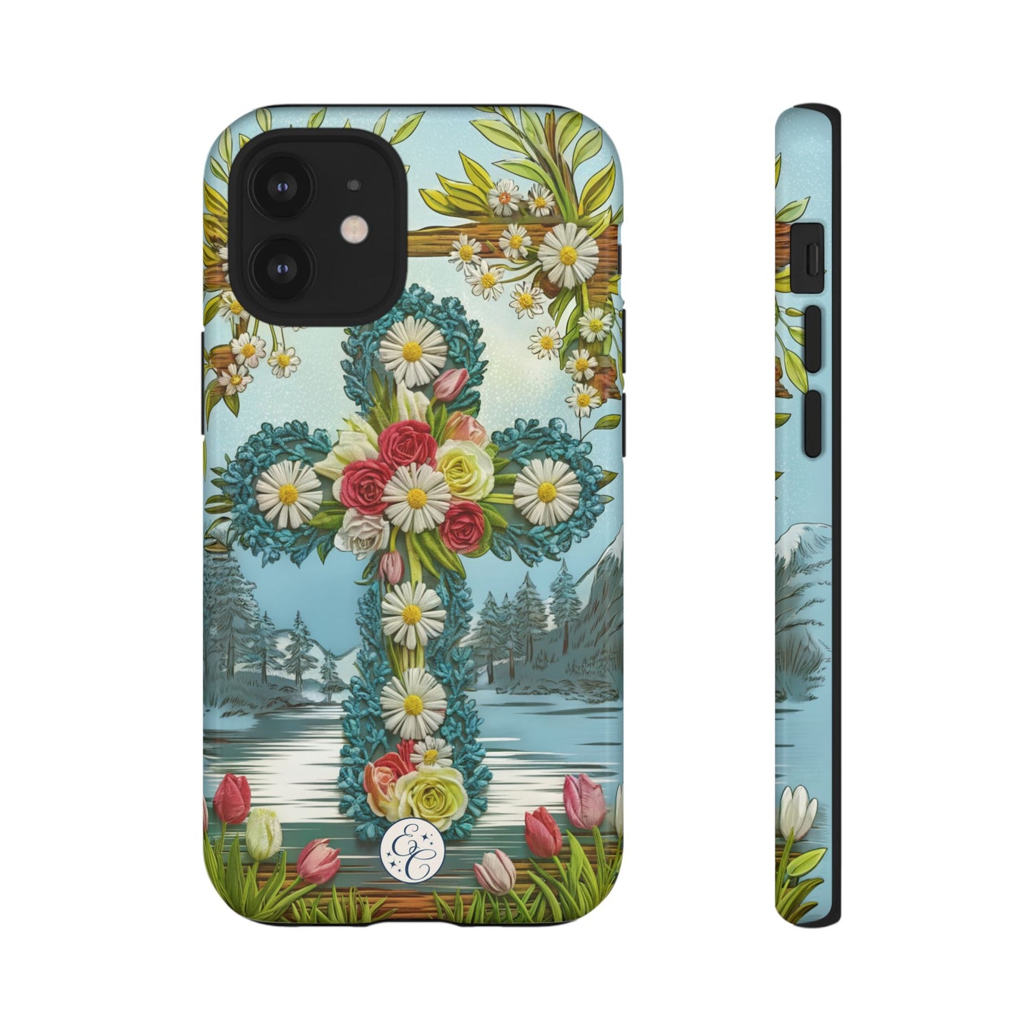 Floral Cross Tough Phone Case