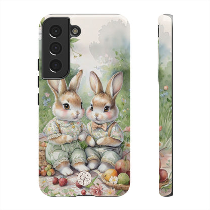 Vintage Bunny Picnic Tough Phone Case