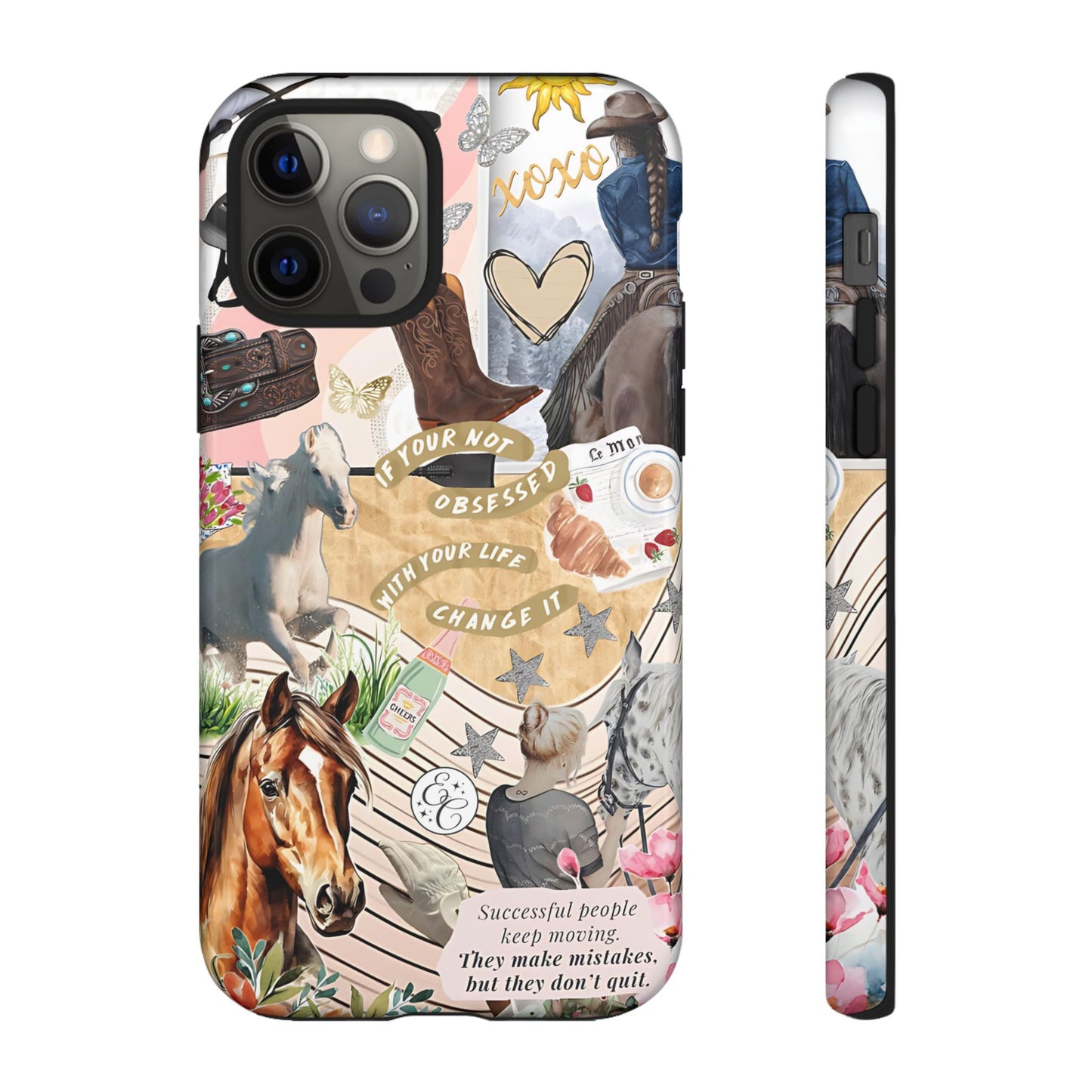 Equestrian Cowgirl Collage Tough Phone Case