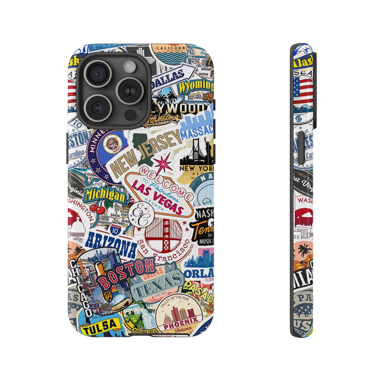 USA Travel Stickers Tough Phone Case