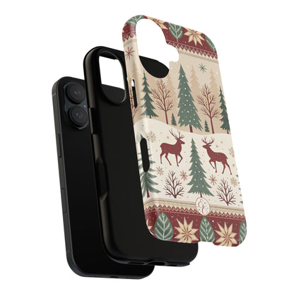 Vintage Christmas Reindeer Tough Phone Case