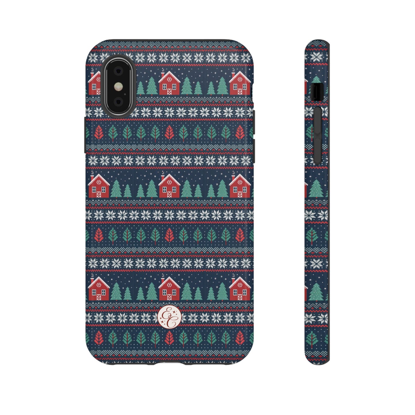 Winter Cottage Pattern Tough Phone Case
