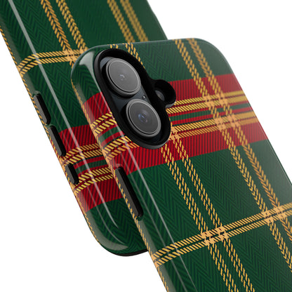 Green Red & Gold Plaid Tough Phone Case