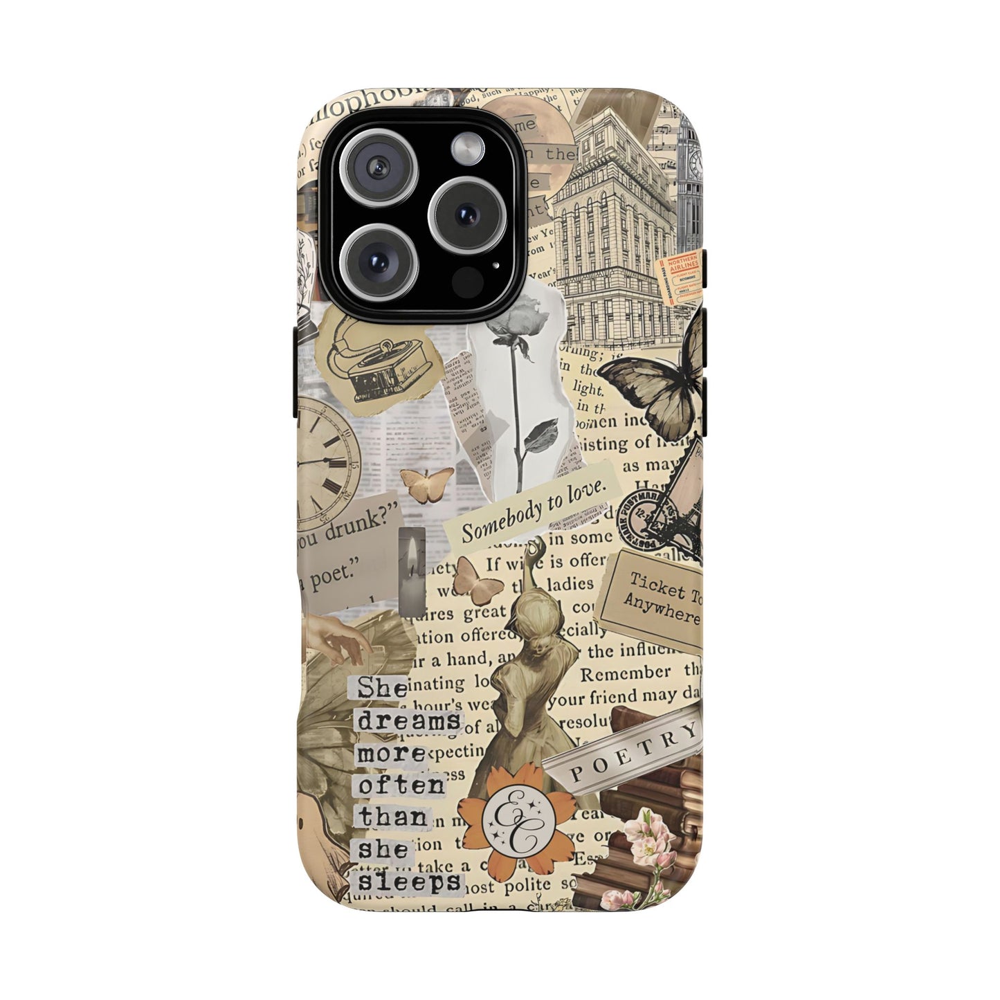 Library Romance Collage Tough Phone Cases