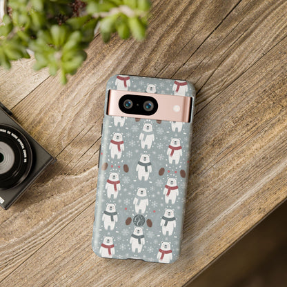 Cute Polar Bear Pattern Tough Phone Case