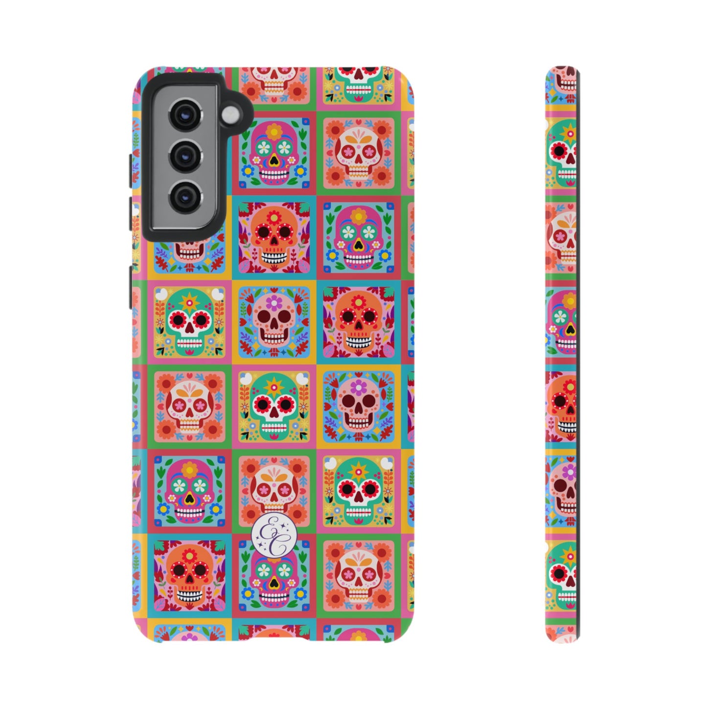 Colorful Sugar Skull Pattern Tough Phone Case