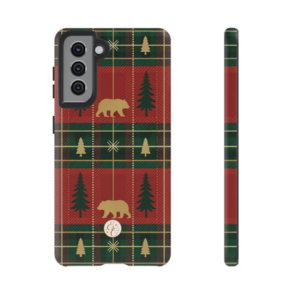 Christmas Bear Plaid Tough Phone Case