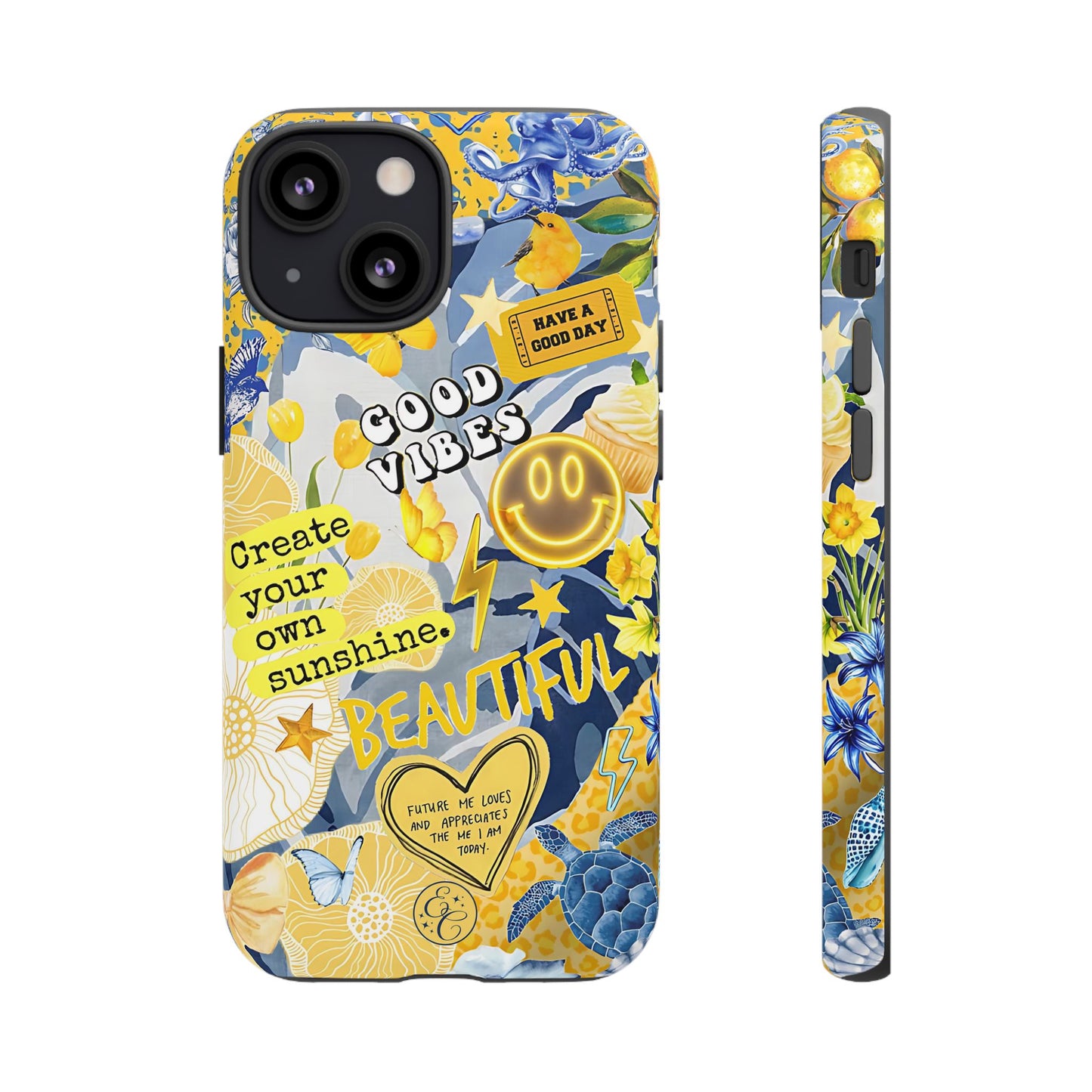 Yellow and Blue Collage Tough Phone Case