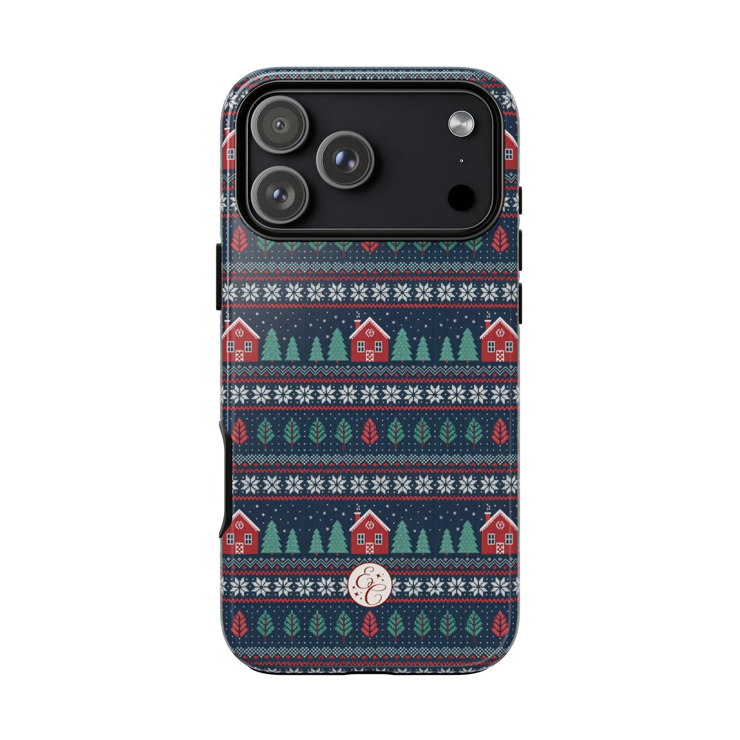 Winter Cottage Pattern Tough Phone Case