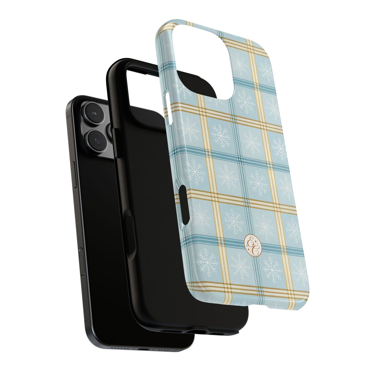 Blue Winter Plaid Tough Phone Case