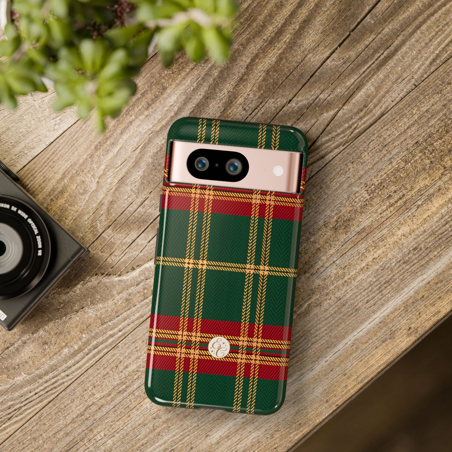 Green Red & Gold Plaid Tough Phone Case