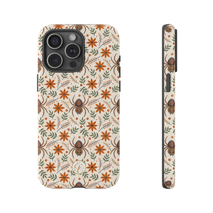 Boho Floral Spider Pattern Tough Phone Case