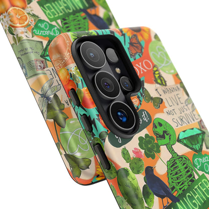Green and Orange Collage Tough Phone Case