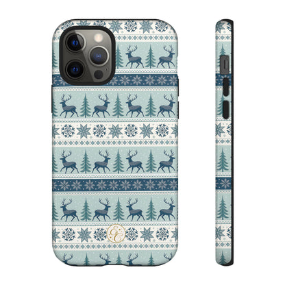 Blue Winter Reindeer Tough Phone Case