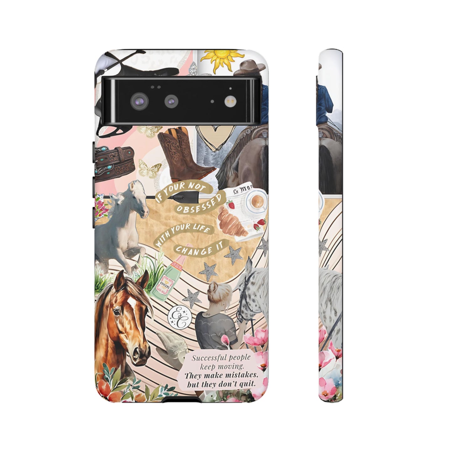 Equestrian Cowgirl Collage Tough Phone Case