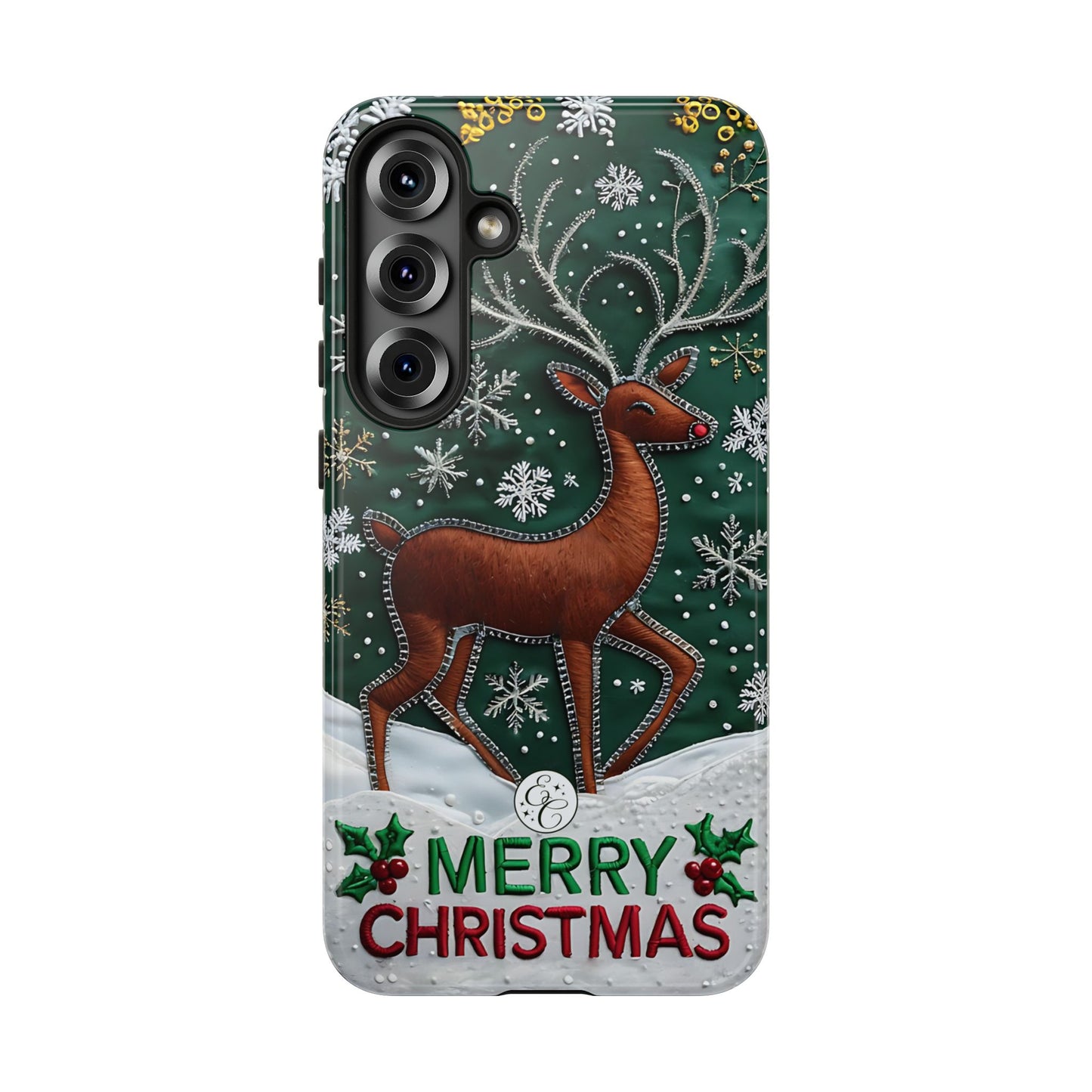 Merry Christmas Reindeer Tough Phone Case