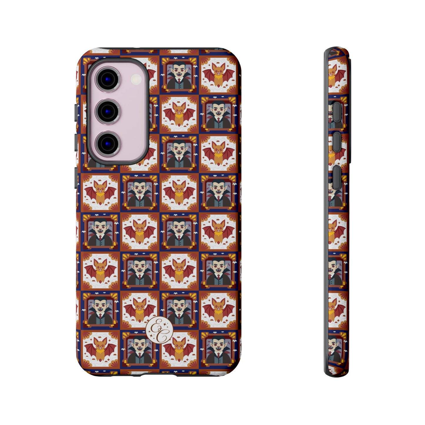 Dracula & Bat Pattern Tough Phone Case