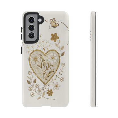 Floral Heart Design Tough Phone Case