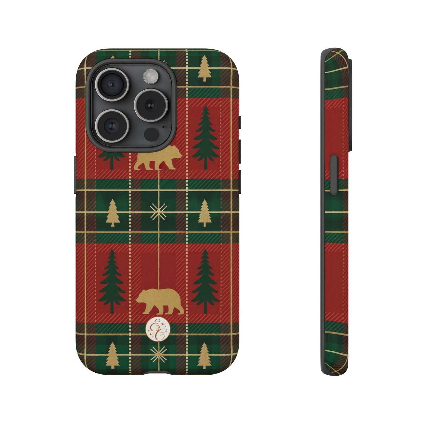 Christmas Bear Plaid Tough Phone Case