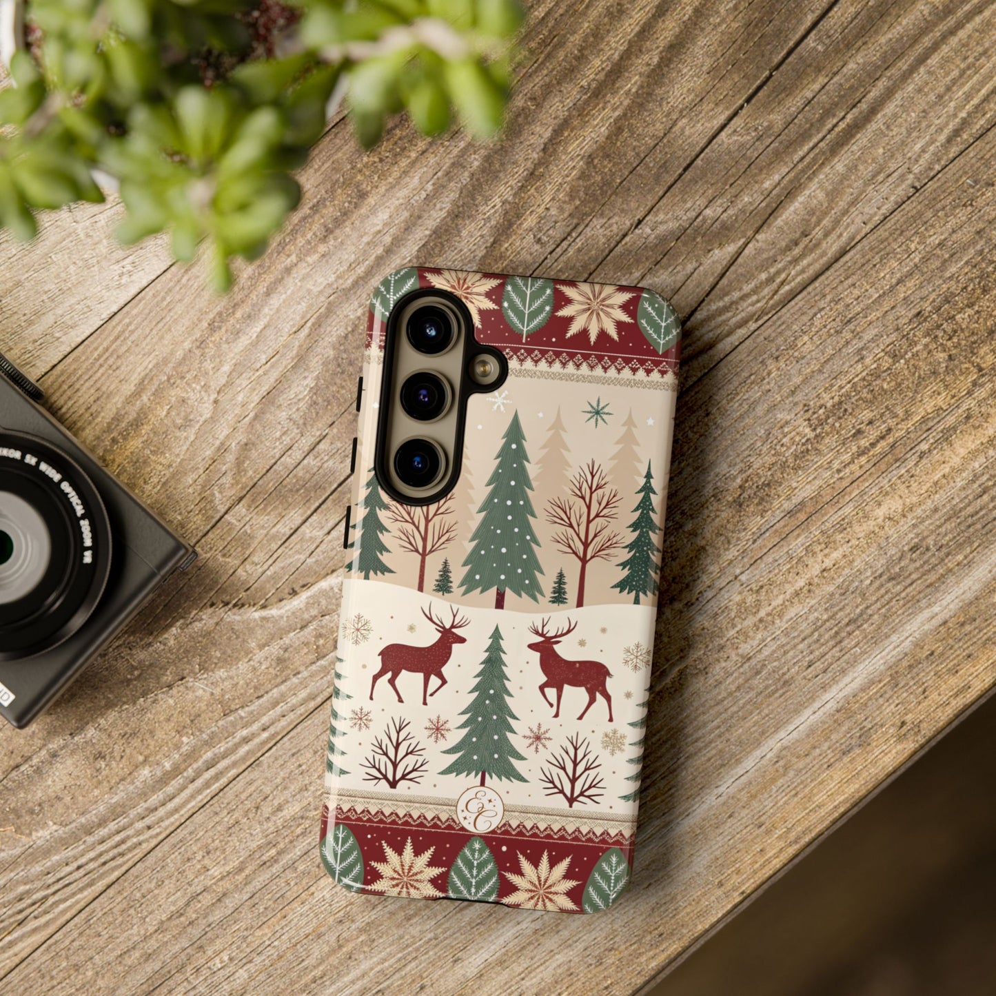 Vintage Christmas Reindeer Tough Phone Case