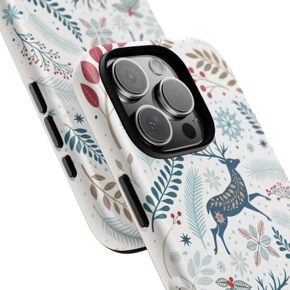 Blue Winter Deer Phone Case