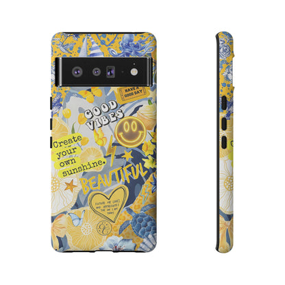 Yellow and Blue Collage Tough Phone Case