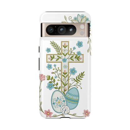 Vintage Easter Floral Cross Tough Phone Case