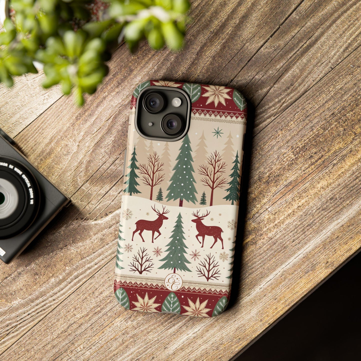 Vintage Christmas Reindeer Tough Phone Case