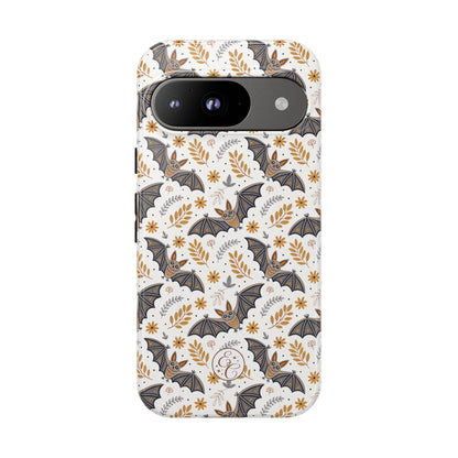 Boho Halloween Bat Pattern Tough Phone Case
