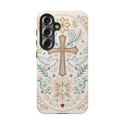 Christian Cross and Doves Tough Phone Case