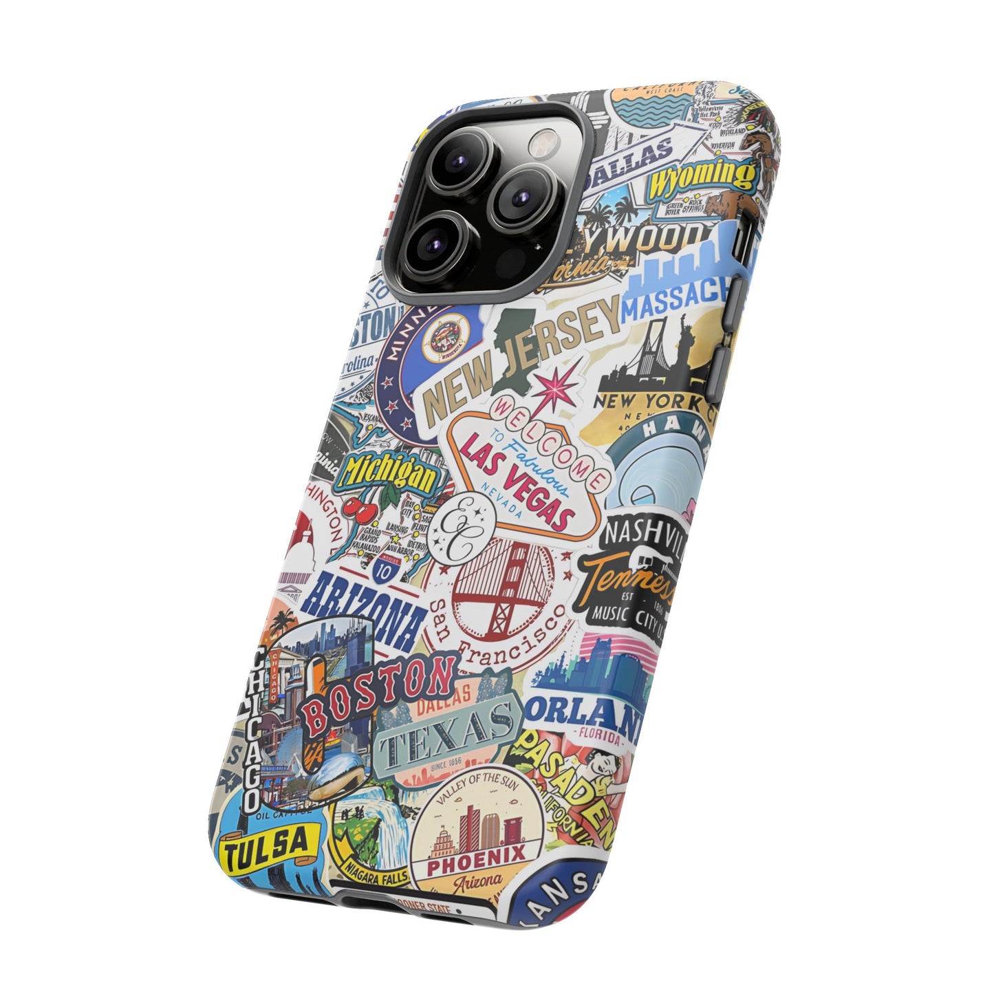 USA Travel Stickers Tough Phone Case