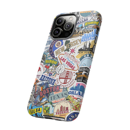 USA Travel Stickers Tough Phone Case