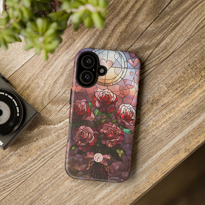 Bouquet of Roses Stained Glass Tough Phone Case
