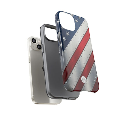 Metallic American Flag Tough Phone Case
