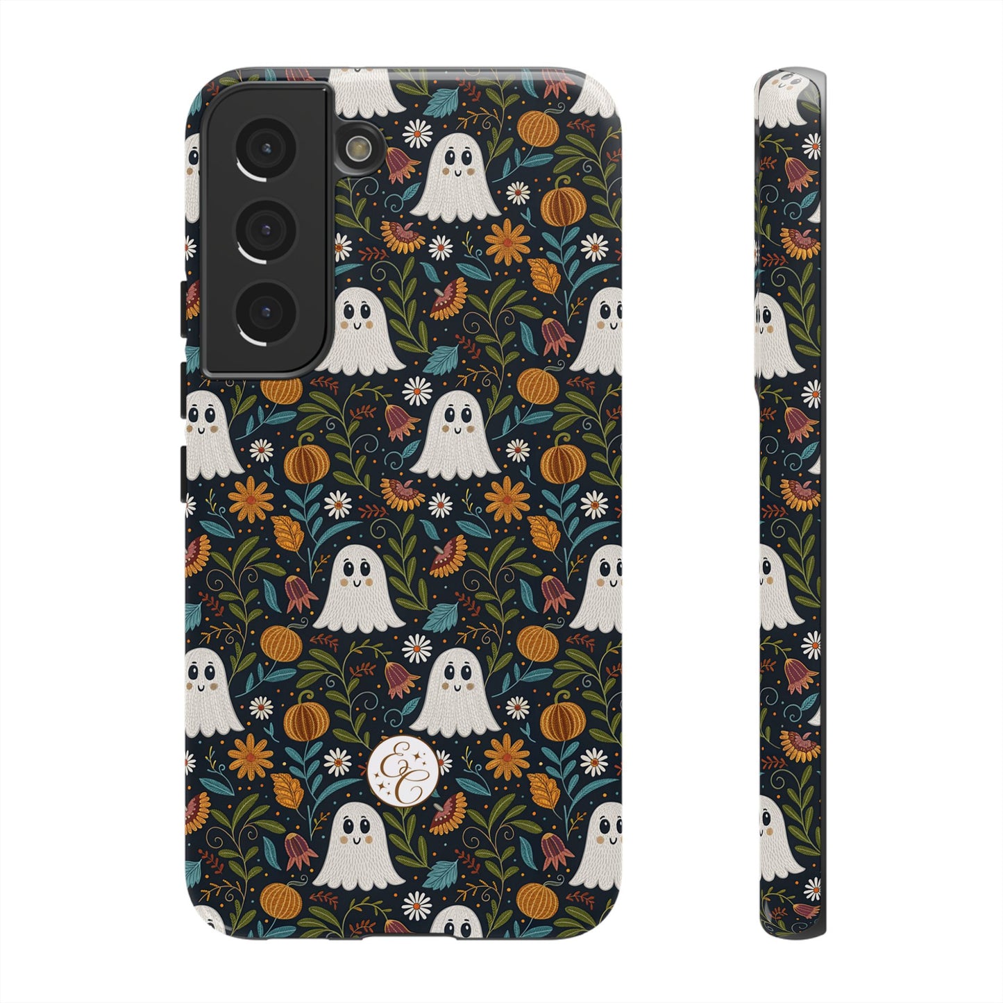 Boho Halloween Ghost Pattern Tough Phone Case
