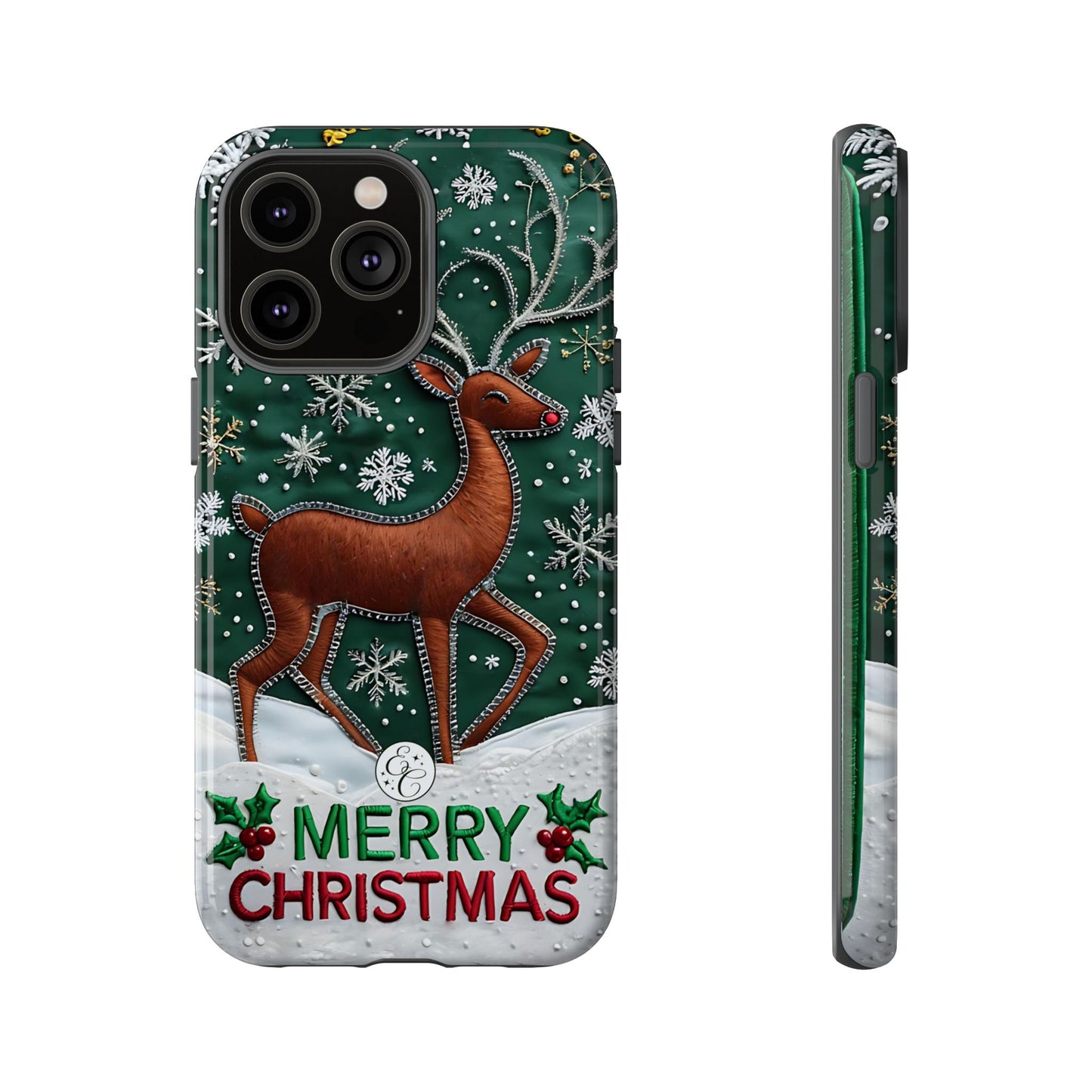 Merry Christmas Reindeer Tough Phone Case