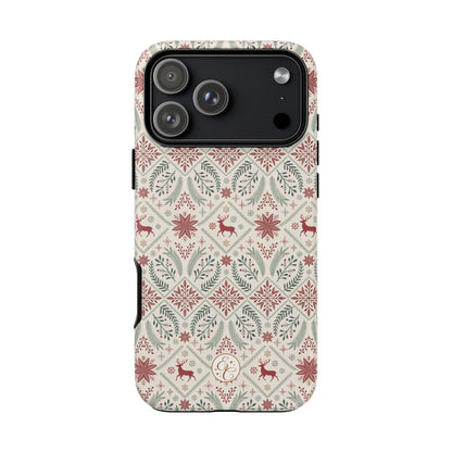 Red Reindeer Christmas Pattern Phone Case