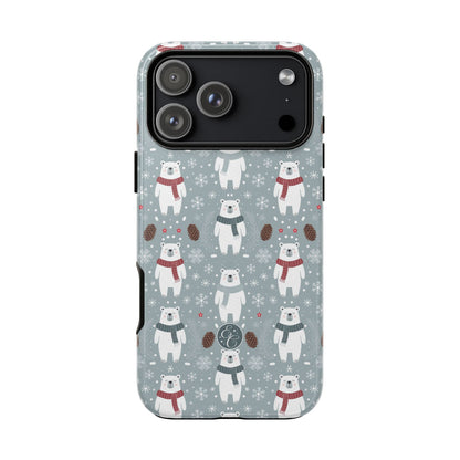 Cute Polar Bear Pattern Tough Phone Case