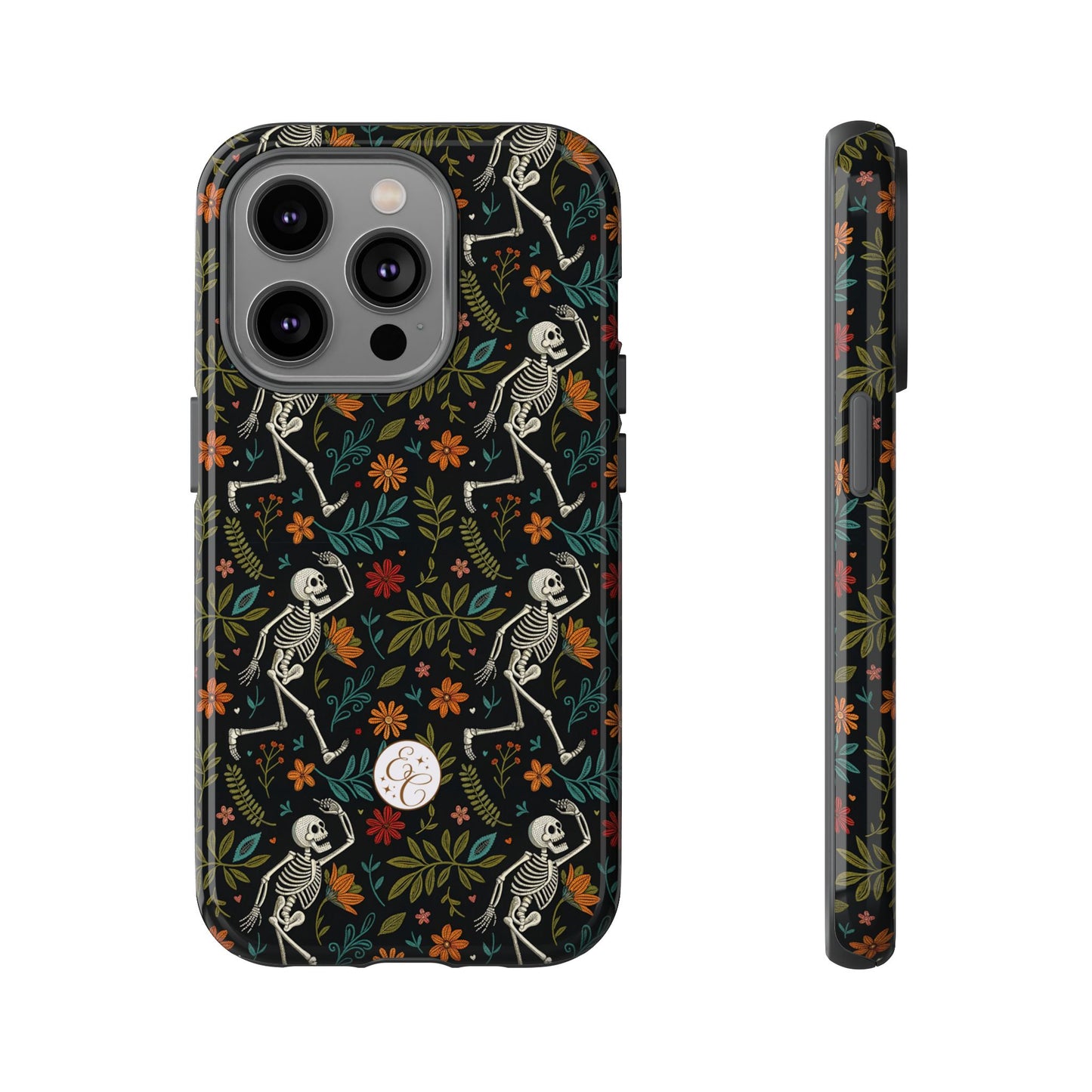 Halloween Boho Skeleton Pattern Tough Phone Case