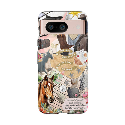 Equestrian Cowgirl Collage Tough Phone Case