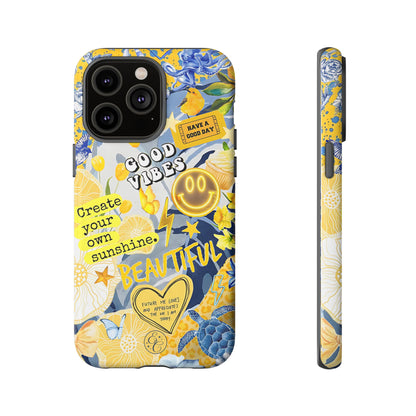 Yellow and Blue Collage Tough Phone Case