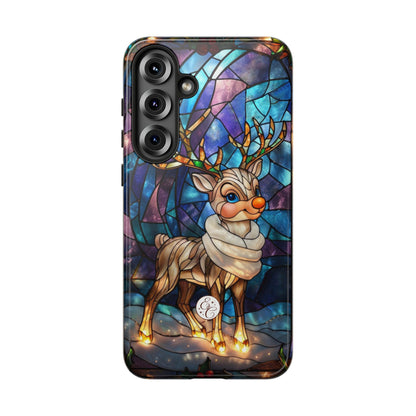 Cute Reindeer Stained Glass Tough Phone Case
