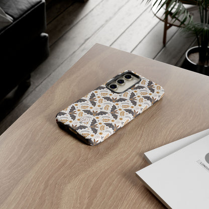 Boho Halloween Bat Pattern Tough Phone Case