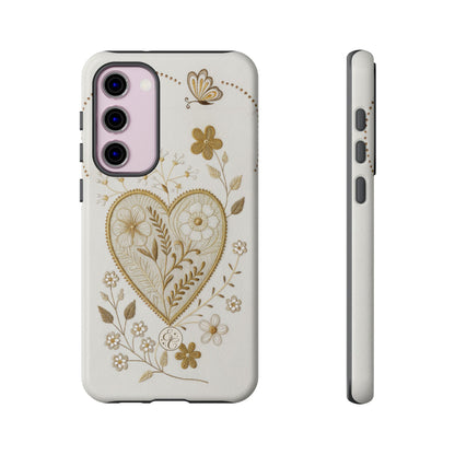 Floral Heart Design Tough Phone Case