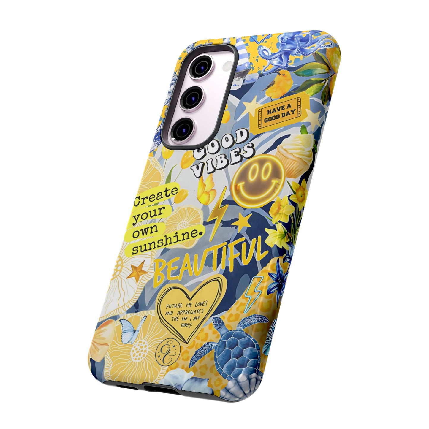 Yellow and Blue Collage Tough Phone Case